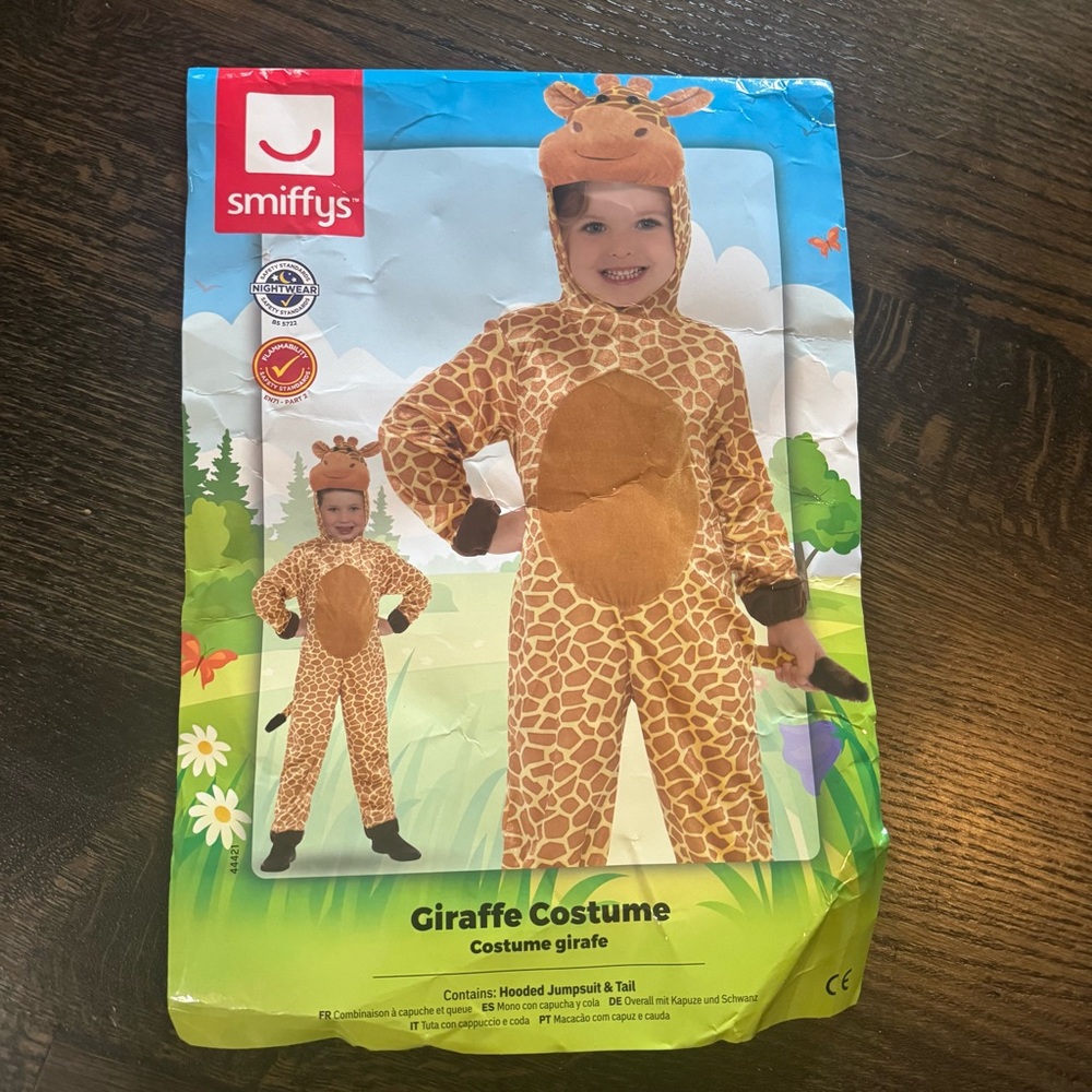 Smiffy Giraffe Kids Costume - Tan and Brown Size Medium 7-9
